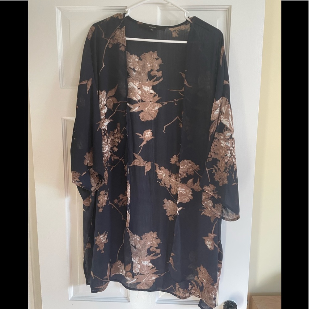 fun 2 fun Navy Sheer Kimono